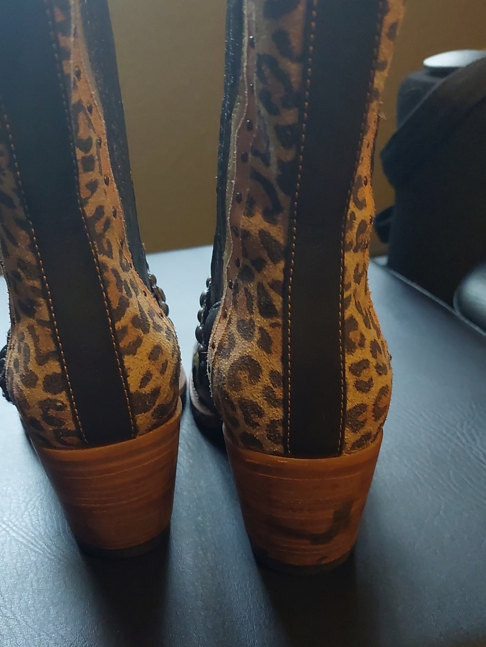 Mezcalero Brown and Yellow Western Ankle Boots - Picture 4 of 5